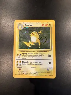 Pokemon Raichu 14/102 Holo Unlimited Base Set - LP - Image 1