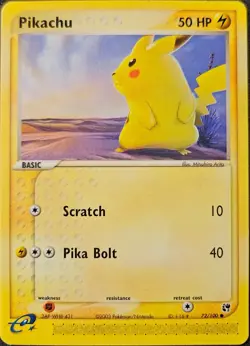 Pikachu EX Sandstorm 72/100 Basic Common Pokemon TCG EN - Image 1