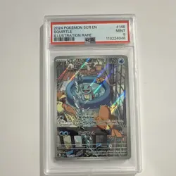 Pokemon TCG 2024 Stellar Crown Squirtle 148/142 IR Holo PSA 9 Graded EN - Image 1