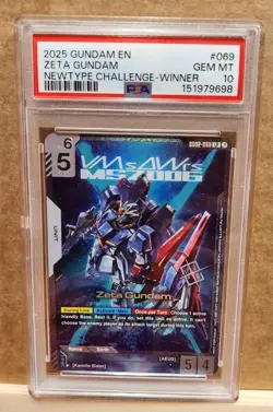 2025 GUNDAM JAPANESE PROMOS NEWTYPE CHALLENGE MISSION2-WINNER ZETA GUNDAM PSA 10 - Image 1