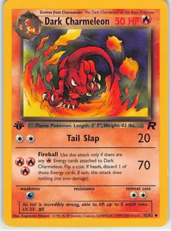 Dark Charmeleon 32/82 Uncommon Team Rocket Pokemon 1st Edition LP Himeno - Image 1