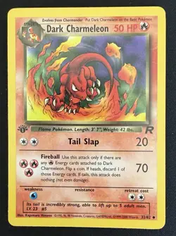 Pokemon TCG Dark Charmeleon 1st Edition Team Rocket 32/82 Uncommon 1999 LP - Image 1