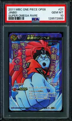 Jinbei - 21 OP08 - PSA 10 - Super Omega Rare - Japanese - Carddass - One Piece - - Image 1