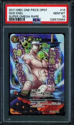 God Enel - 14 OP07 - PSA 10 - Super Omega Rare - Japanese - Carddass - One Piece - Image 1