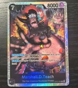 One Piece CCG Marshall D. Teach Starter Deck SR Holo Card ST27-005 NM - Image 1