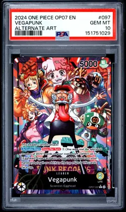 2024 ONE PIECE OP07-500 YEARS IN THE FUTURE ALTERNATE ART #097 VEGAPUNK PSA 10 - Image 1