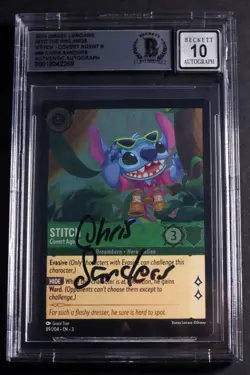CHRIS SANDERS Signed Disney Lorcana STITCH Cold Foil R BECKETT AUTHENTIC Auto 10 - Image 1