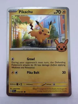 Pokemon TCG Cosmos Pikachu Card 018/091 Halloween Trick or Trade 2024 - Image 2