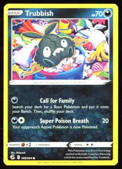 TRUBBISH 168/264 FUSION STRIKE POKEMON CARD NEAR MINT - Image 1