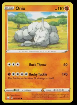 ONIX 068/163 BATTLE STYLES POKEMON CARD NEAR MINT - Image 1