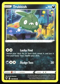 TRUBBISH 110/185 VIVID VOLTAGE POKEMON CARD NEAR MINT - Image 1