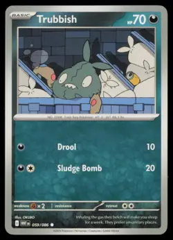 TRUBBISH 059/086 WHITE FLARE POKEMON CARD NEAR MINT - Image 1