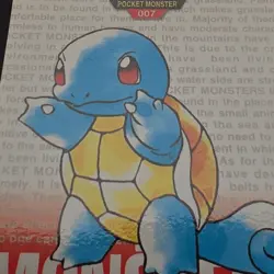 SQUIRTLE NO. 007 1996 Bandai Carddass RED Japanese Pokemon Card NM - Image 3