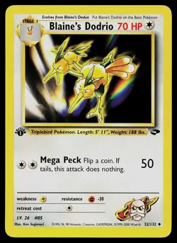 Pokemon Card - Blaine's Dodrio Gym Challenge 32/132 1st Edition Uncommon - Image 1