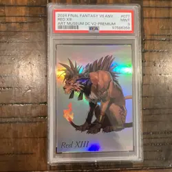Red XIII FINAL FANTASY VII Anniversary Art Museum Card 077 Japanese Foil PSA 9 - Image 1