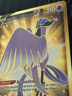 Pokemon TCG Galarian Articuno v 181/172 Brilliant Stars Gold Secret Rare Card - Image 3