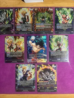 Dragon Ball Fusion World Saiyan's Pride ENG Nm Card Lot , 1 Sr*,8 Sr,35 R,240com - Image 1