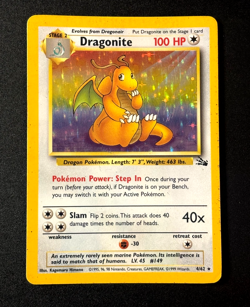 Dragonite Holo 4/62 Unlimited Card Fossil Pokemon Base Set 1999 HP Card - Image 1