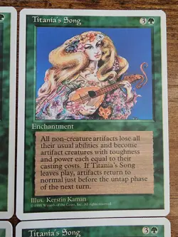 4x MTG Titania's Song ⭐NM+/Mint Vintage⭐ 4th Fourth Edition⭐ 1995 Magic x4 - Image 4