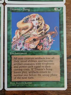 4x MTG Titania's Song ⭐NM+/Mint Vintage⭐ 4th Fourth Edition⭐ 1995 Magic x4 - Image 5