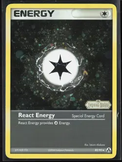 React Energy 82/92 EX Legend Maker 2006 Reverse Holo SWIRL Pokemon Card - Image 1