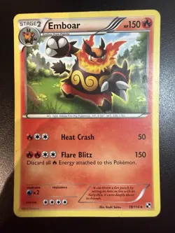 Emboar 19/114 Black White Stamp Regular Rare Pokemon TCG Card mp - Image 1