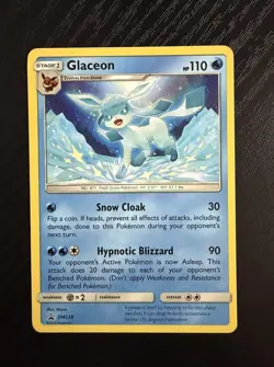Pokemon 2020 Eevee Eeveelution Glaceon Black Star Promo Non-Holo Card SM238 - Image 1