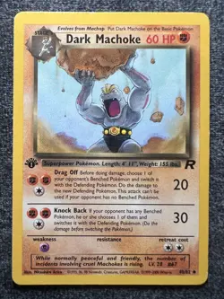 Dark Machoke 40/82 Uncommon 1st Edition Pokemon Card NM/LP - Image 1