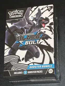 New Factory Sealed POKEMON TCG Scarlet & Violet "BLACK BOLT" 6pk Booster Bundle - Image 1