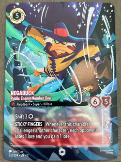 Lorcana Negaduck Public Enemy Number One ENCHANTED 232/204 Winterspell - Image 1