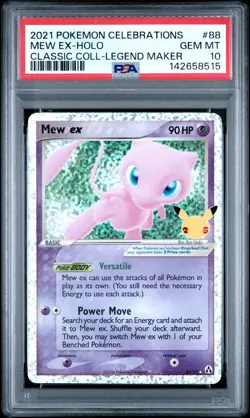 MEW EX HOLO 88/92 PSA 10 CELEBRATIONS CLASSIC COLLECTION HOLO POKEMON ENGLISH - Image 1