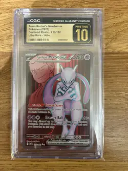 Pokemon Mewtwo EX TCG Team Rockets Destined Rivals Card 213/182 Pristine 10 - Image 1