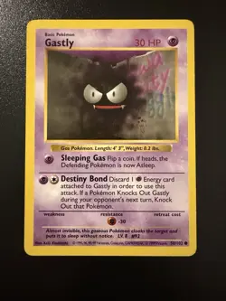 Shadowless Gastly Pokemon Card 050/102 Base Set FREE SHIPPING! - Image 1