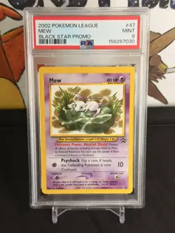 2002 POKEMON LEAGUE PROMO BLACK STAR #47 MEW PSA 9 - Image 1