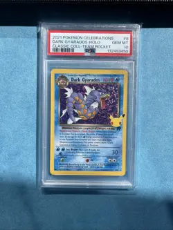 Pokemon TCG Dark Gyarados Holo Card 8/82 Celebrations Classic Collection PSA 10 - Image 1