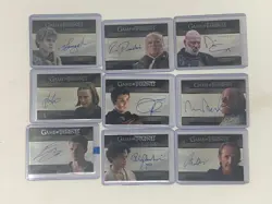 9 Cards Game of Thrones Autograph auto Valyrian Steel Signed Card Lot - Image 1