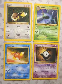 Pokemon TCG Vintage 1st Edition Non Holo 4 Card Lot LP-MP - Image 1