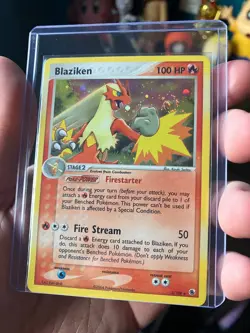 Blaziken 3/109 EX Ruby Sapphire Holo SWIRL Pokemon Card 2003 Vintage LP - Image 1