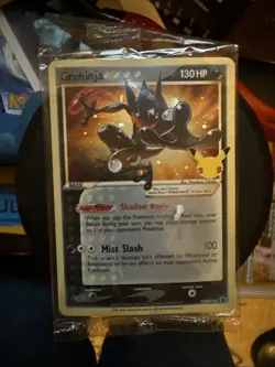 Pokemon TCG Greninja Gold Star SWSH144 Celebrations Black Star Promo Holo LP - Image 1
