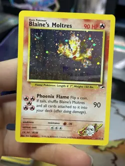 CUTU #2 Blaine's Moltres 1/132 Gym Heroes 2000 Holo Rare WOTC Pokemon Card TCG - Image 3