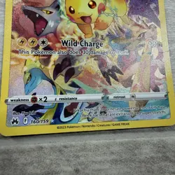 Pokemon Pikachu TCG Card Crown Zenith 160/159 Holo Secret Rare Lightly Played - Image 2