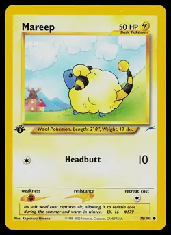 Pokemon Card - Mareep Neo Destiny 75/105 Common 1st Edition - Image 1
