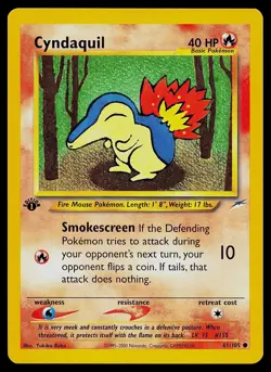 Pokemon Card - Cyndaquil Neo Destiny 61/105 1st Edition Common - Image 1
