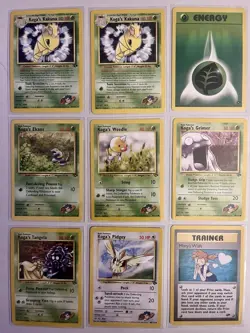 Pokemon TCG Gym Challenge 9-Card Lot Koga's Kakuna Ekans Weedle Grimer Tangela - Image 1