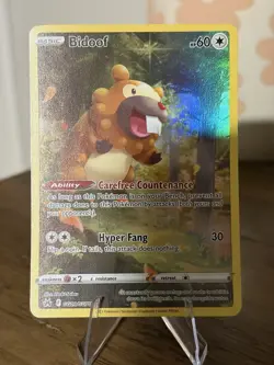 Pokemon TCG Bidoof Holo Rare Card Crown Zenith: Galarian Gallery GG29/GG70 - Image 1