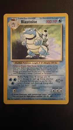 Pokemon Blastoise Base Set 2/102 Pokemon Card 1999 - Image 1
