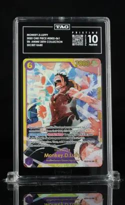 POP 1 Pristine TAG 10 Monkey.D.Luffy (061) EB02-061 Extra Booster: Anime 25th - Image 1
