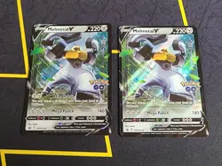 Pokemon TCG - Lot (2) OFF CENTER ERROR Melmetal V SWSH224 LP (Pokemon GO) - Image 1
