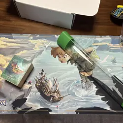 Robin Hood Deck Box, Tinker Bell Lorcana Mat, Green BCW Game Mat - Lorcana Lot - Image 1