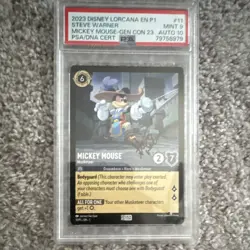 2023 Disney Lorcana Mickey Mouse Musketeer Gen Con PSA 9 Auto 1 Steve WarnerAuto - Image 1